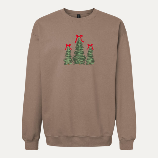 simple trees with bow toppers