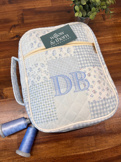 Monogrammed Zippered Bible Cover with Handle