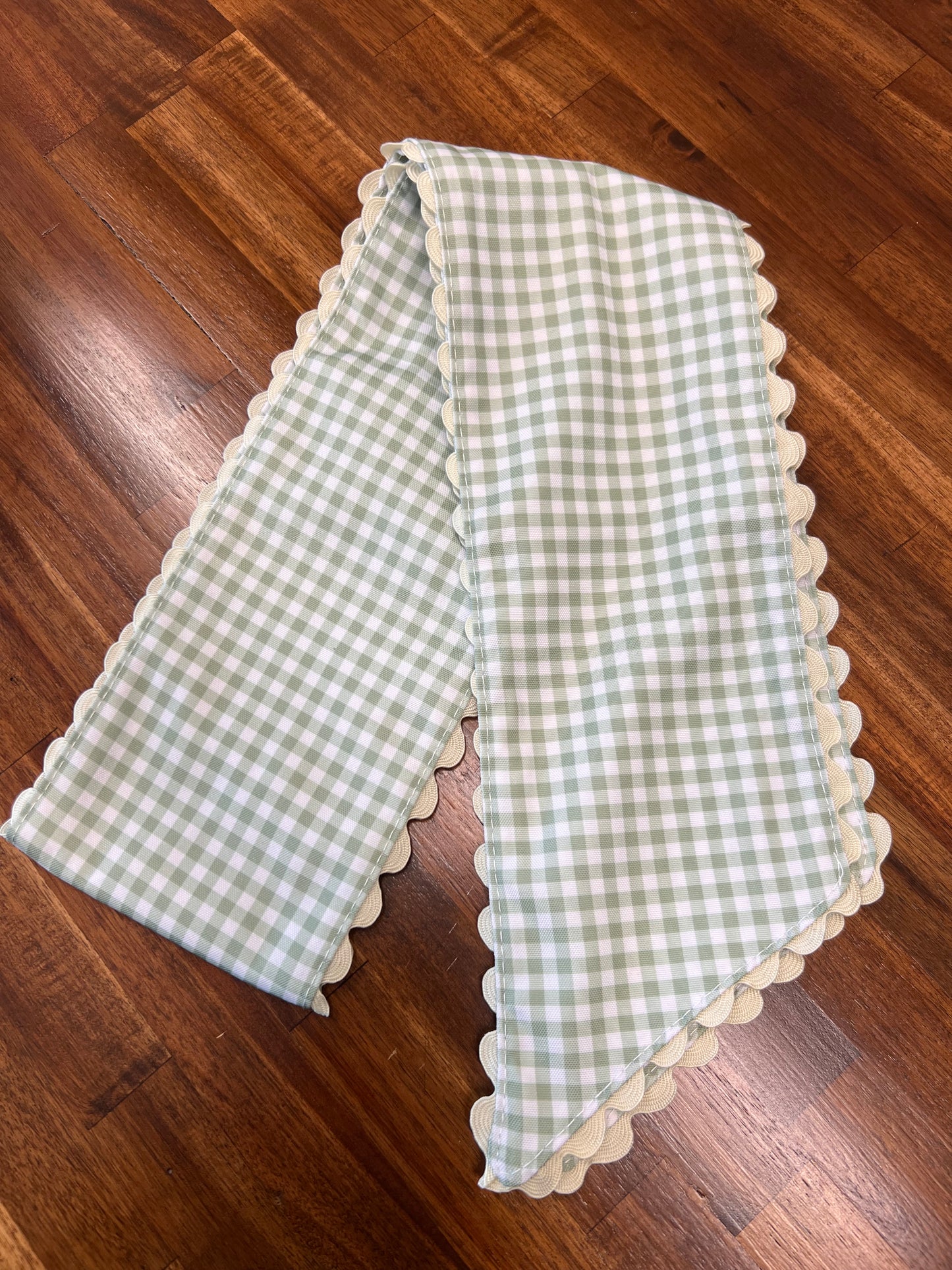 Gingham Ric Rac Wreath Sash with Monogram