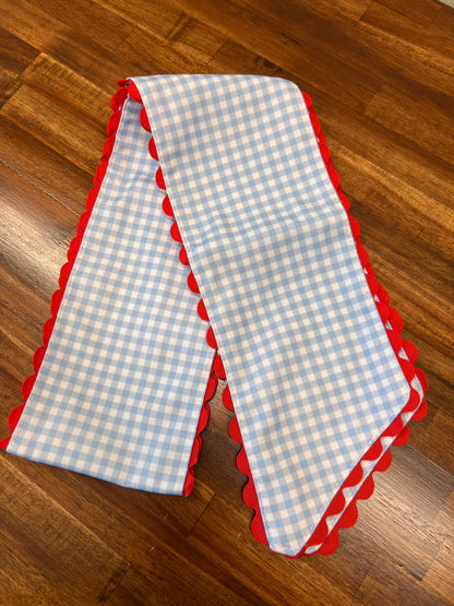Gingham Ric Rac Wreath Sash with Monogram