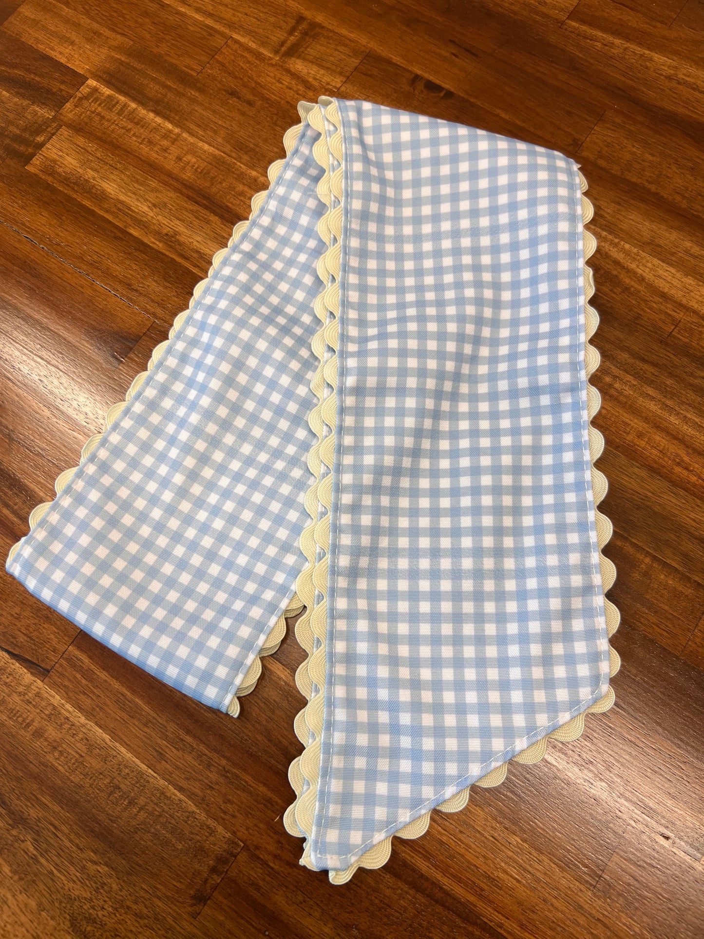 Gingham Ric Rac Wreath Sash with Monogram