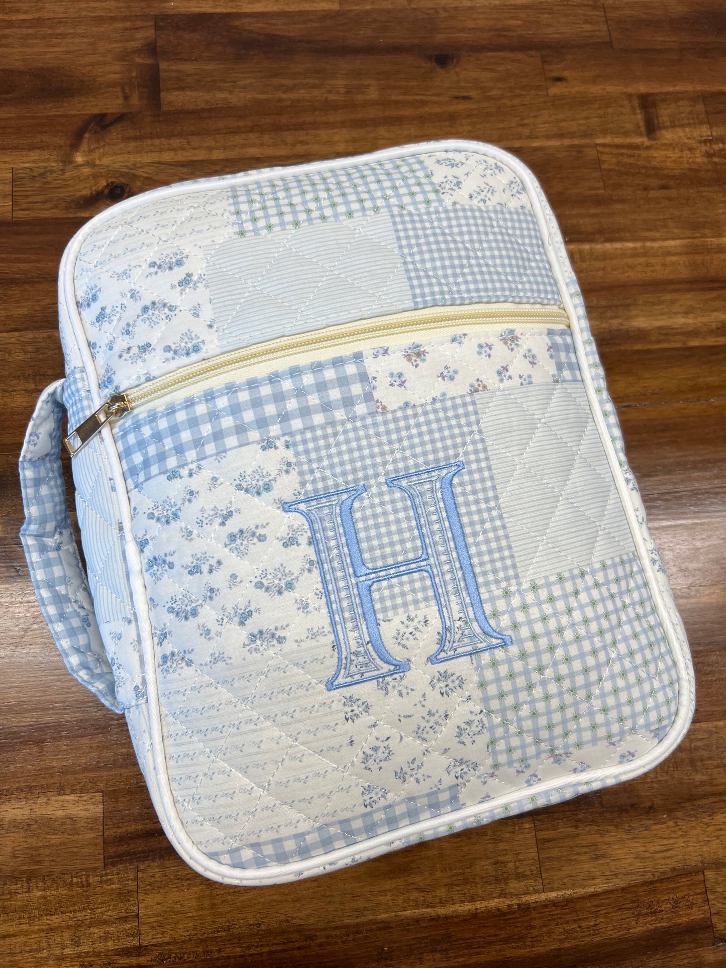 Monogrammed Zippered Bible Cover with Handle