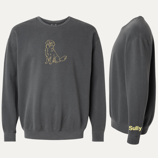 Golden Retriever Line Art - Custom Sleeve Name