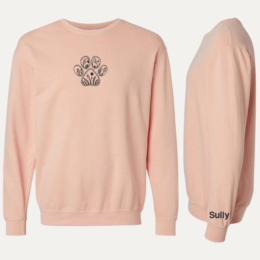 Floral Paw - Custom Sleeve Name