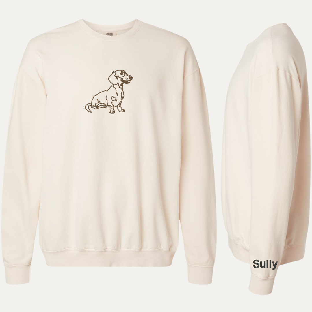 Dachshund Line Art - Custom Sleeve Name