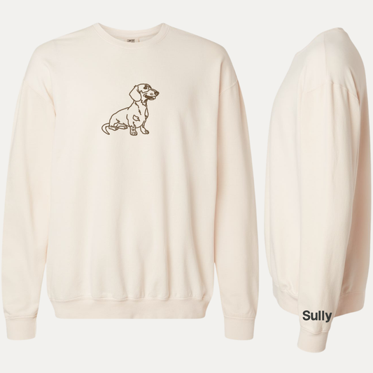 Dachshund Line Art - Custom Sleeve Name
