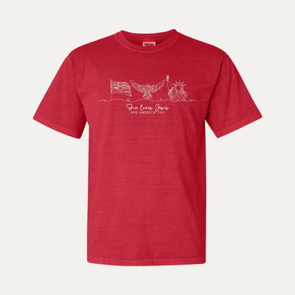 Loves Jesus & America Too Line Art