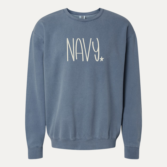 Navy Handwritten