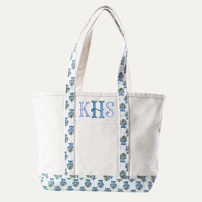 Monogramed Block Print Canvas Tote (18 oz Canvas)