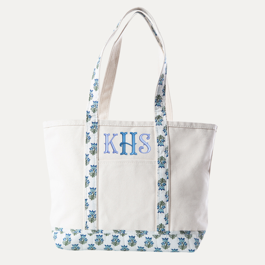 Monogramed Block Print Canvas Tote (18 oz Canvas)