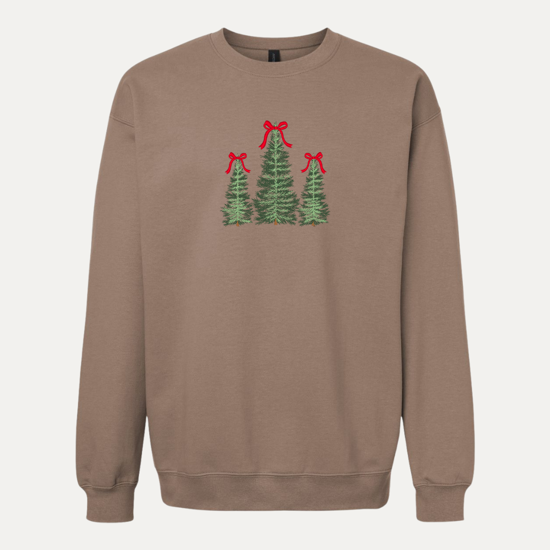 simple trees with bow toppers