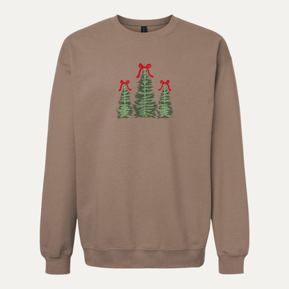 simple trees with bow toppers