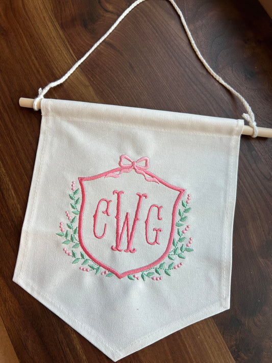 Monogrammed Baby Welcome Banner