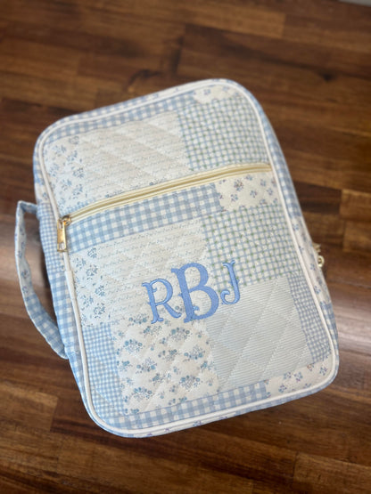 Monogrammed Zippered Bible Cover with Handle