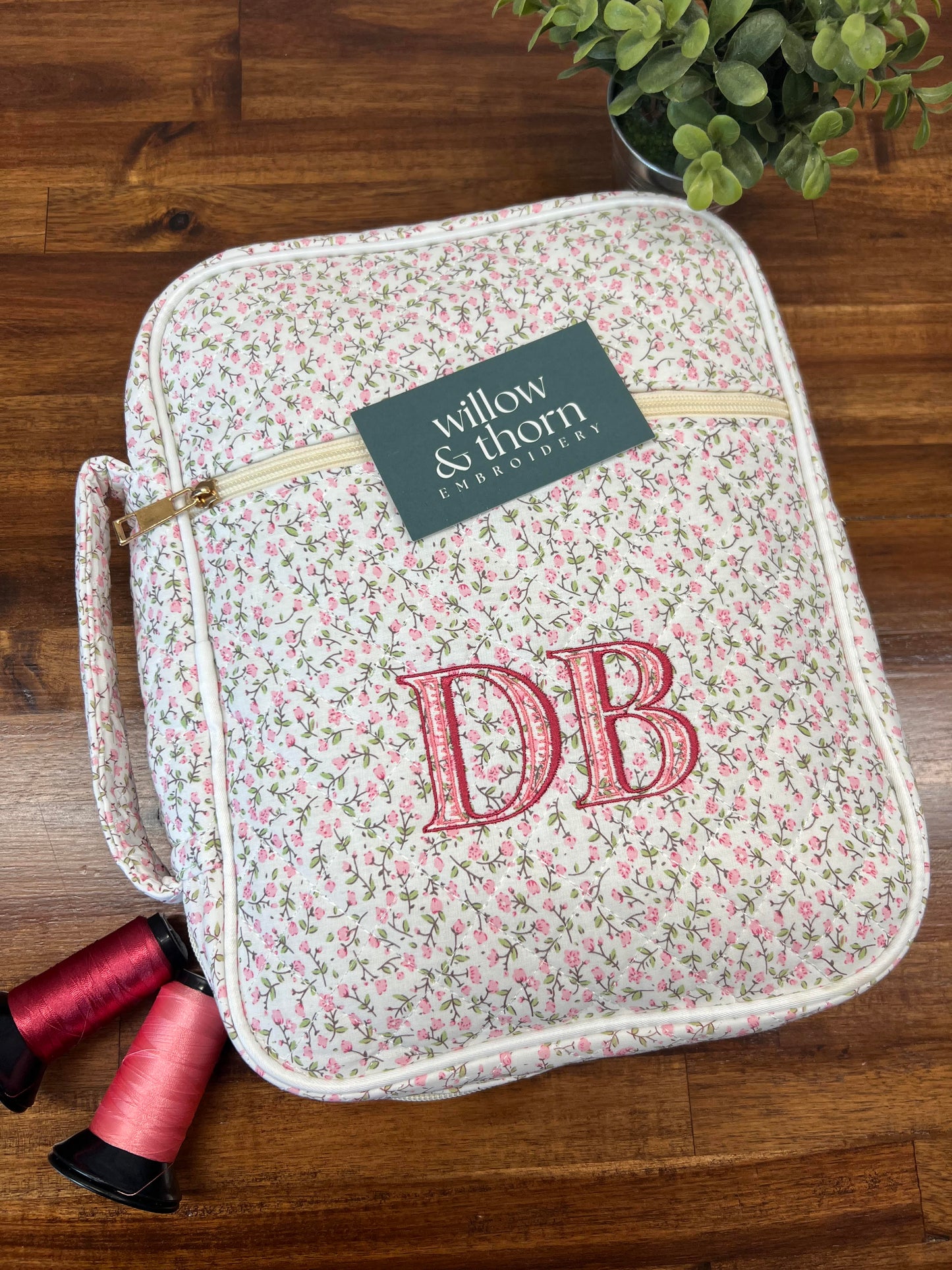 Monogrammed Zippered Bible Cover with Handle