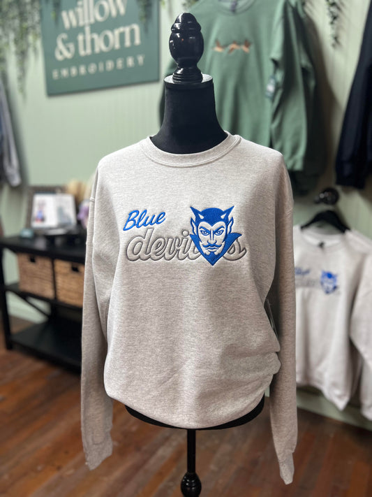 Blue Devil with Mascot