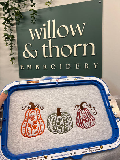 Floral Pumpkin Trio
